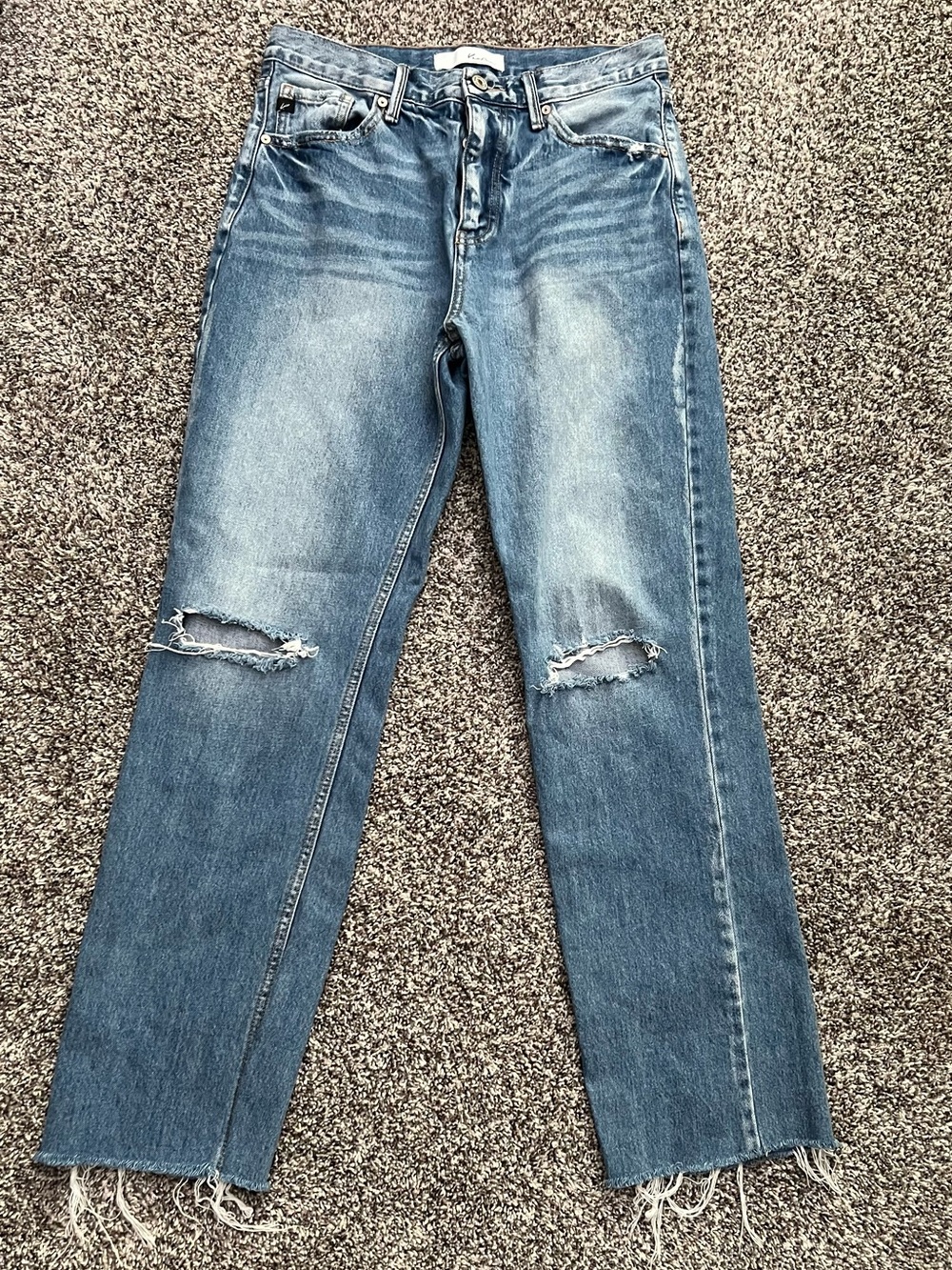 KanCan -   Women's Distressed High-Rise Straight-Leg Jeans
